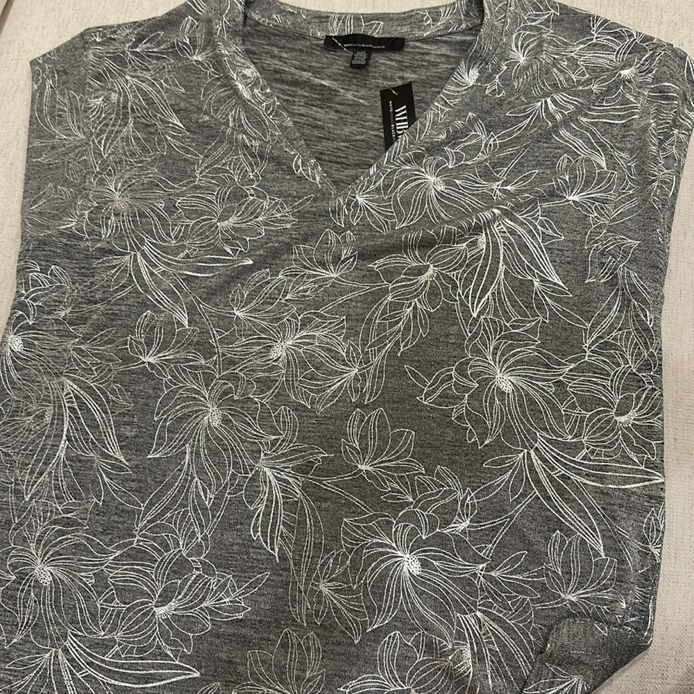 White House Black Market silver silky soft sleeveless top